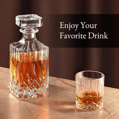 Luxury Gift For Men – Whiskey Decanter Set For Beloved Husband Or Dad Birthday Gift – 4 Whiskey Glasses And Decanter Set Is a Great Gift Idea for Whisky, Bourbon, or Scotch lovers
