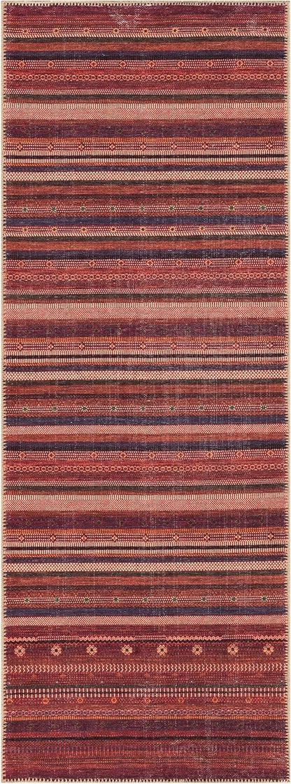 Keen Home Design 2x10 Rug - Machine Washable Runner with Non-Slip Backing, Ideal for Hallway, Entryway, Kitchen, Laundry Room - Vintage, Easy Clean, Durable, Low Pile Rug - (2'6" x 10')