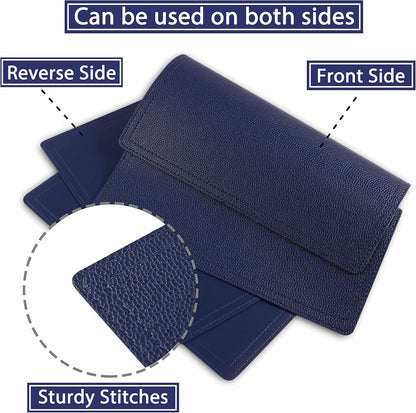 Faux Leather Placemats, PU Table Mats, Set of 4, Waterproof, Stain Resistant, Heat Resistant, Non-Slip Easy to Clean for Kitchen Dining Table,Conference Table C Blue Rectangle