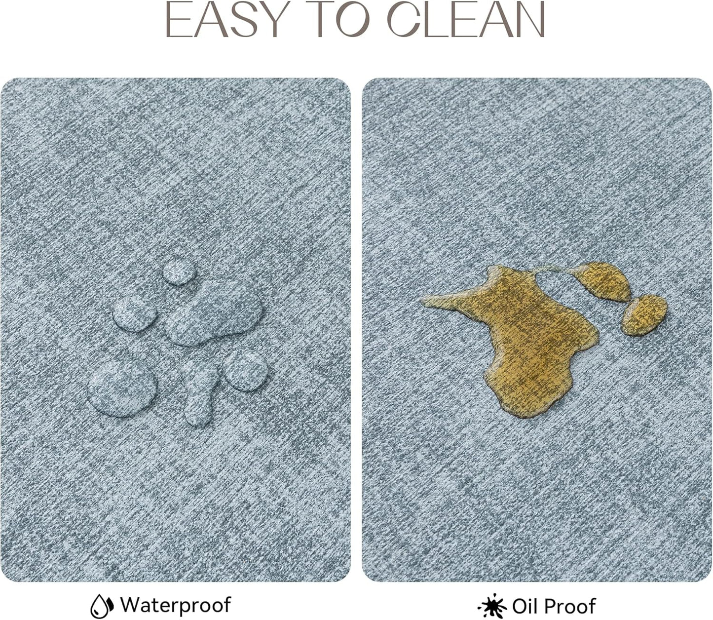 Romanstile Vinyl Placemats Set of 6-12 X 18 Inch - Heat Resistant Place Mats 100% Waterproof Oilproof Wipeable Reversible Faux Leather Table Mats for Kitchen/Dining/Party/Outdoor, Sky Blue