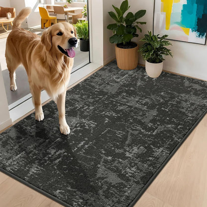 BEQHAUSE Dirt Trapper Door Mat 32"x48" Non-Slip Door Mats Washable Entryway Rugs Stain Resistant Doormat Absorbent Welcome Floor Mat for Front Back Door, Muddy Wet Shoes & Paws,Dark Grey