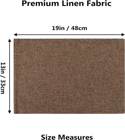 Home Brilliant Cloth Placemats Set of 8 Heat Resistant Dining Table Place Mats Linen Kitchen Table Mats, Brown