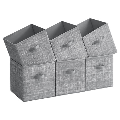 SONGMICS Storage Cubes, Set of 6, 13-Inch Foldable Closet Organizers