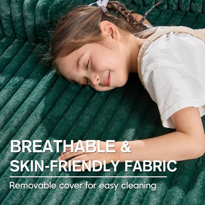 Hobestluk Modular Sectional Sofa Couches 108" L-Shape Couch 3 Seat Modular Sofa Memory Foam Sectional Couches for Living Room, Boneless Couch with Oversized Chaise (Green, Right Facing)