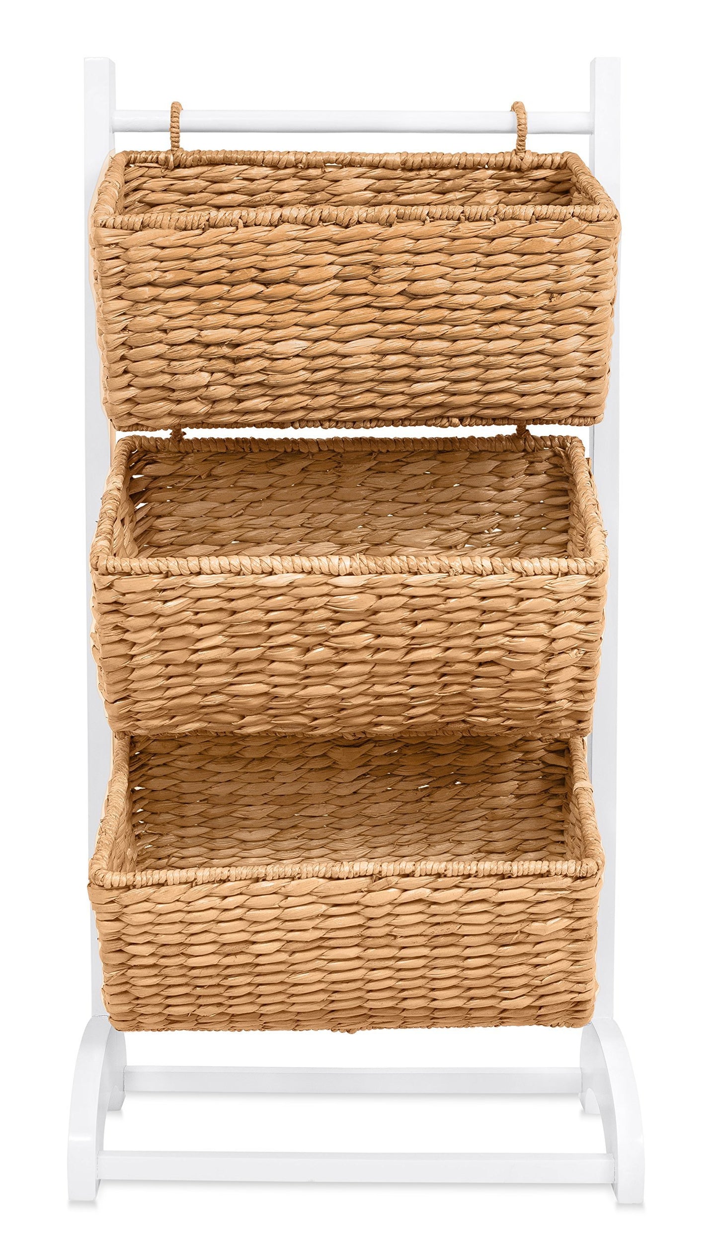 BIRDROCK HOME 3 Tier Abaca Storage Cubby (Natural) - 3 Baskets Made of Durable Seagrass Fiber