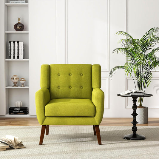 UIXE Accent Chair, Modern Upholstered Armchair in Fabric for Living Room, Comfy Club Arm Chairs