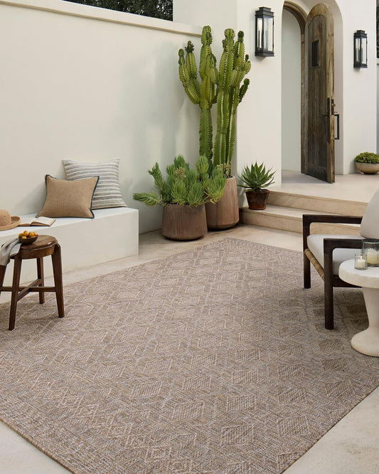 Loloi Amber Lewis Topanga Collection TOP-06 Natural/Mist 7'-10" x 10' Indoor/Outdoor Area Rug