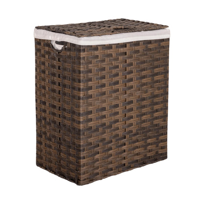 Seville Classics Premium Handwoven Portable Laundry Bin Basket with Carrying Handles, Household