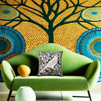 Cream Floral French Style Modern Floral Throw Pillow Cover - Hand Embroidered - 18x18 - White, Multicolor - Living Room, Bedroom, Outdoors, Accent, Home Staging