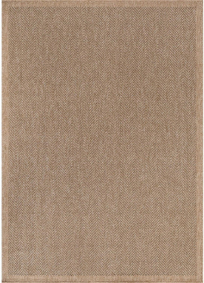 CAMILSON Easy Jute Rug 8x10, Indoor Outdoor Natural Color Fiber Area Rugs for Living Room and Patio Rug Herringbone Seagrass Boho Woven Design Easy-Cleaning Washable Outside Carpet Alfombras 8 x 10