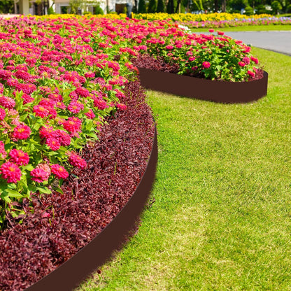 6 Inch Tall 66 ft Length No Dig Landscape Plastic Edging Kit with Hammer Spikes Plastic Garden Flower Bed Edging Landscape Edging Border for Gardens Border Lawn Grass Yard (Brown)