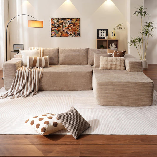 ovios 104" Cloud Sectional Couch with L-Shape Chaise,Modern Modular Sofa with Deep Seat