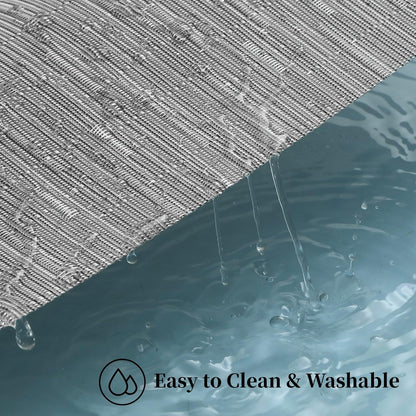 Leetaltree Silver Placemats Set of 6 - Heat Resistant Non-Slip Place mats for Dining Table, Washable Durable PVC Vinyl Woven Table Mats（Silver, 6）