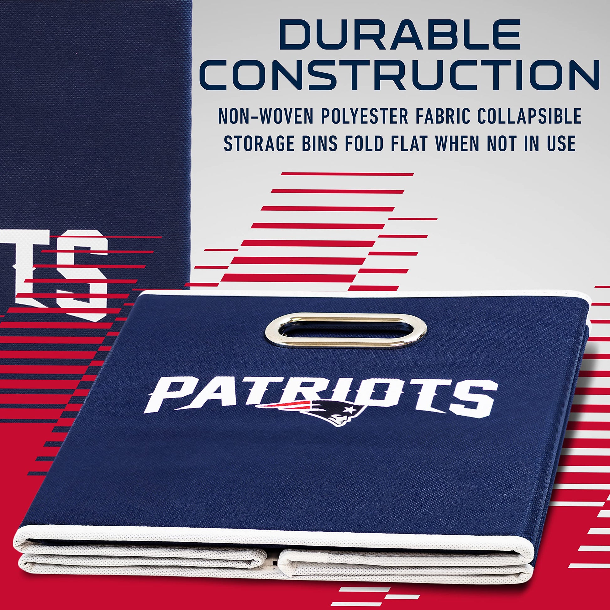 Franklin Sports NFL New England Patriots Collapsible Storage Bin