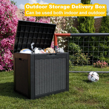 31 Gallon Outdoor Storage Box – Waterproof Deck Box for Garden & Patio,Black