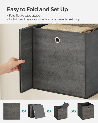 SONGMICS Storage Cubes, Set of 6, 13-Inch Foldable Closet Organizers