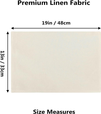 Home Brilliant Place Mats Indoor Set of 6 Cloth Place Mat Heat Resistant Dining Table Place Mats for Kitchen Table, 13 x 19 inches, Cream