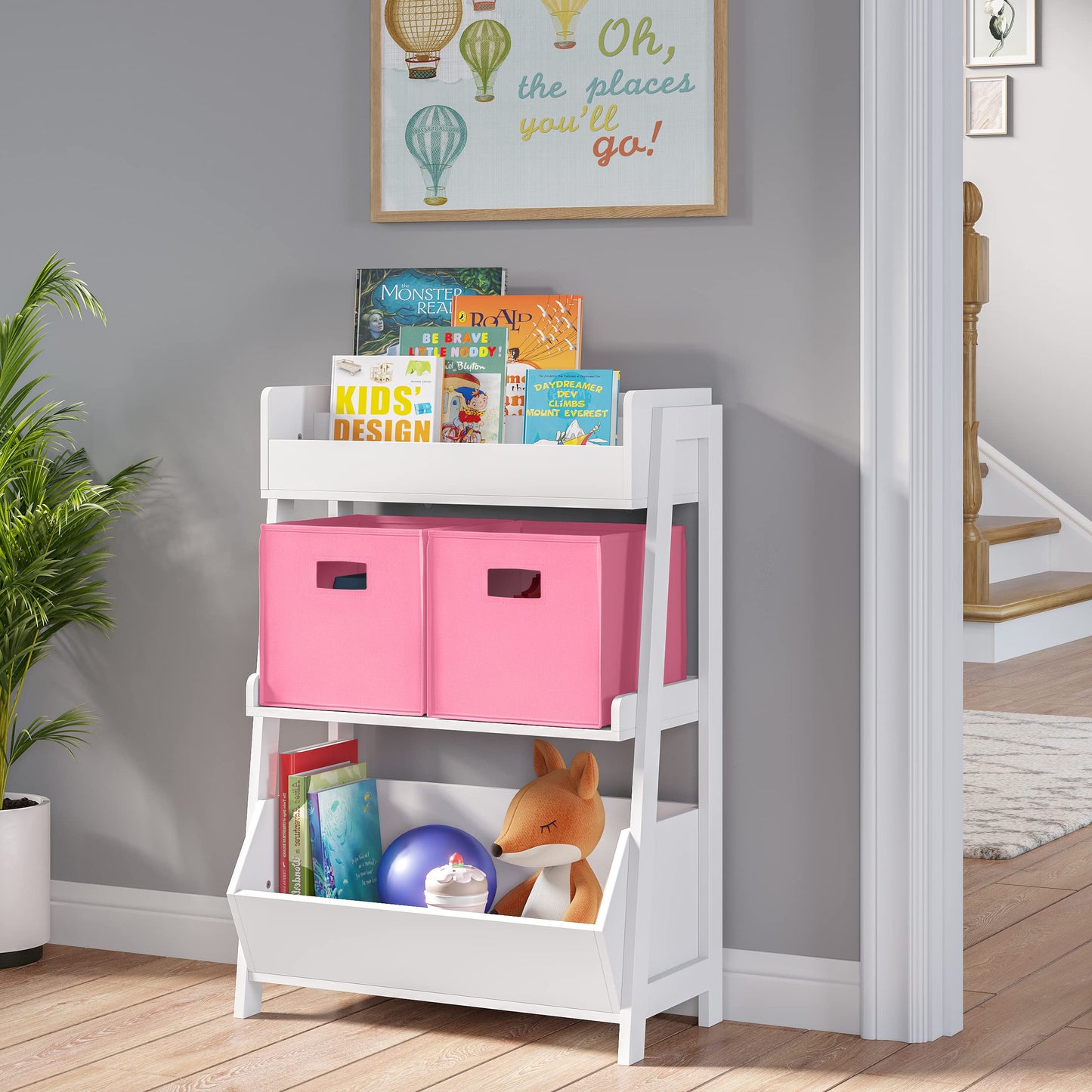 RiverRidge Folding Storage Bins - 2-pack of 10in Tall Pink Cubes