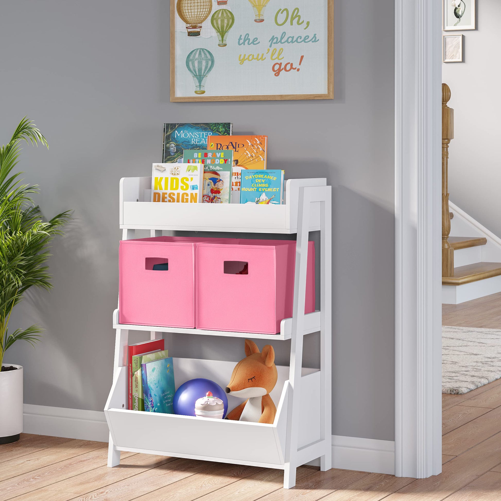 RiverRidge Folding Storage Bins - 2-pack of 10in Tall Pink Cubes