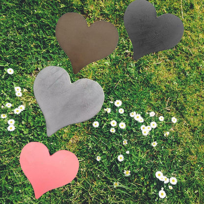 Comfy Hour Rustic Style Collection Cast Iron Garden Stepping Stone - Heart, Pink