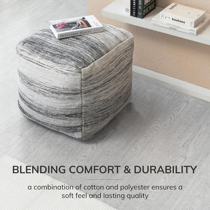 Anji Mountain 20"x20"x20" Handmade & Handcrafted Ottoman Pouf Comfortable Pouf Ottoman Foot Rest & Home Décor Accent for Living Room, Bedroom, Nursery, Kids Room, Patio
