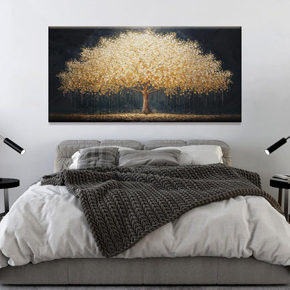 Tsomzxng Abstract Wall Art Gold Tree Of Life Artwork Canvas Art Wall Decor Painting Prints Gold Tree Large Abstract Wall Decor Picture For Living Room Bedroom Home Office Artwork 29"X 58"