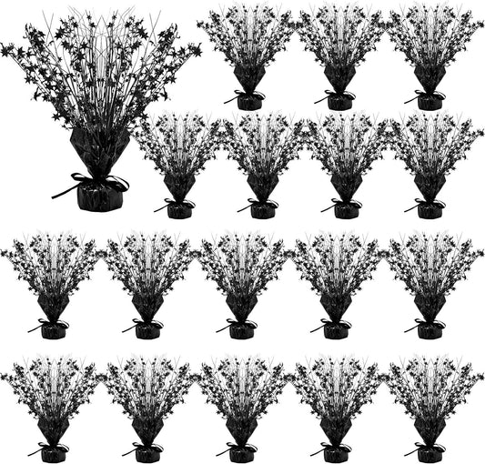 Crowye 18 Pieces Metallic Foil Spray Centerpiece Party Star Table Decoration Burst Metallic Table Centerpieces for Birthday Party Season Holiday(Black)