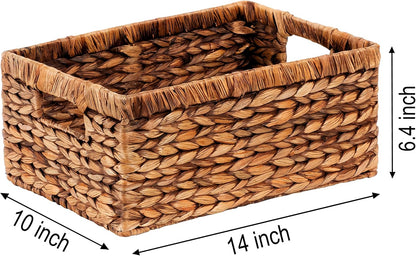CENBOSS Wicker Baskets (Large, Brown Wash, 1PC) Rattan Storage Baskets for Shelves, Woven Seagrass Holder
