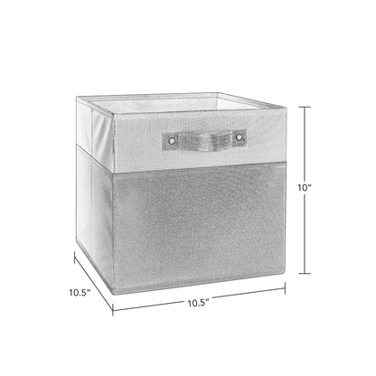 RiverRidge Two-Tone Folding Storage Bins - 2-pack of 10in Tall Taupe Cubes
