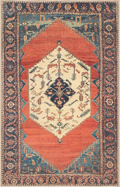 Keen Home Design 2x3 Rug - Machine Washable Entry Rug with Non-Slip Backing, Ideal for Enteryway, Kitchen, Bathroom, Laundry Room - Vintage, Easy Clean, Durable, Low Pile Rug - (2' x 3')