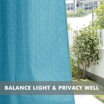 HolidayIdeas 4 Panels Flax Linen Outdoor Curtains for Patio Waterproof Curtains 54" Wide x 95" Long-Indoor/Outdoor Window Curtains Privacy for Pergola, Porch, Gazebo, Backyard, Living Room
