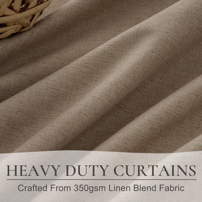 RustBrown Linen Pinch Pleated Curtains 102 Inches Long Heavy Duty Thermal Insulated Extra length Burg for Dining Room Cottage Total Blackout 48/60/72 Wide Window Treatments Drapes with Hook 2 Panels