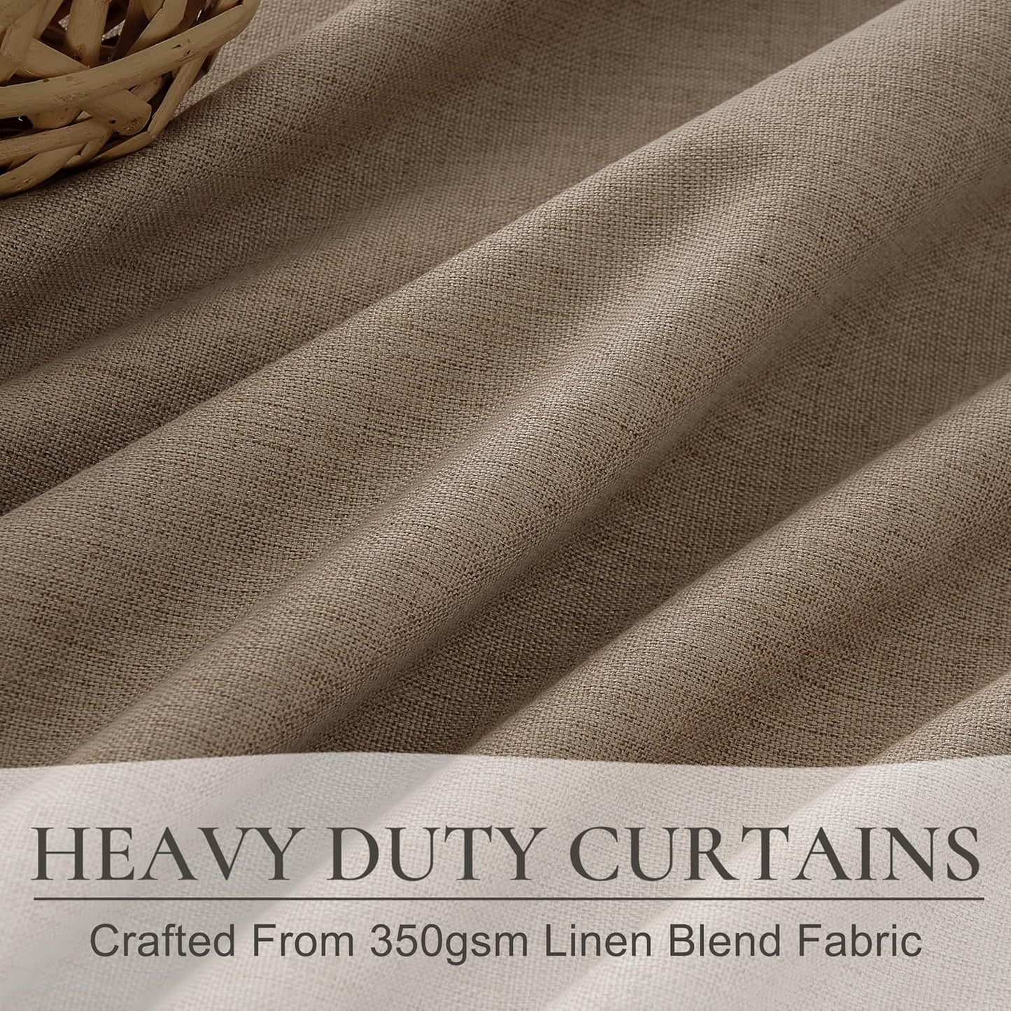 Primitive Curtain 108 Inch Long 2 Panels Burg,Chocolate Rust Brown Pinch Pleated Linen Blended 9 ft Floor Length to Ceiling Traverse Curtains for Living Room Blackout Drapes Sun Blocking Window