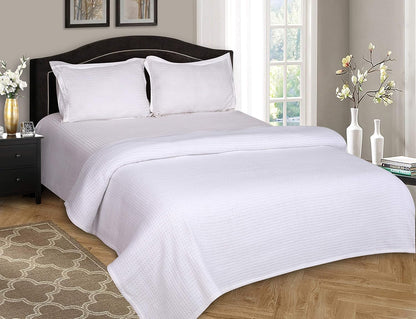 Elvana Home 100% Cotton Bed Blanket, Breathable Bed Blanket Twin Size, Cotton Thermal Blankets Twin, Perfect for Layering Any Bed for All Season, White