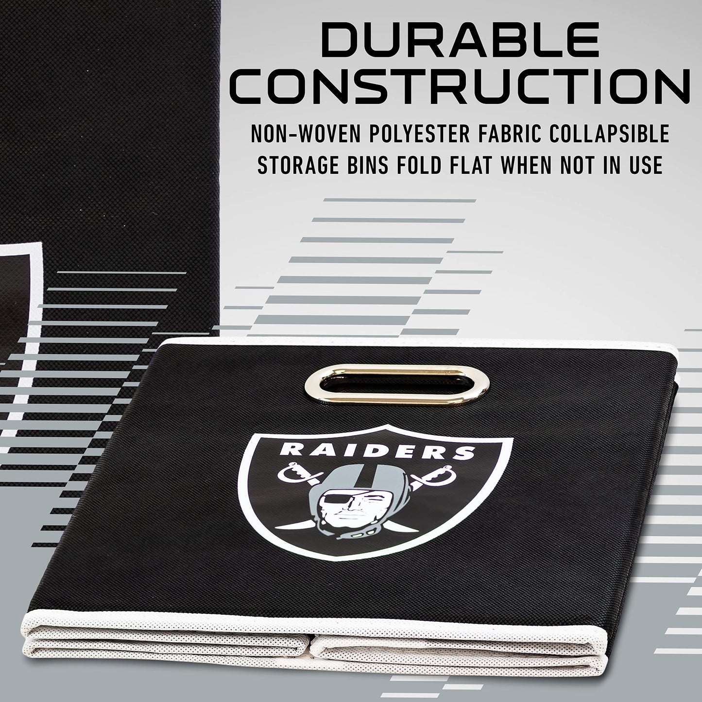 Franklin Sports NFL Oakland Raiders Collapsible Storage Bin