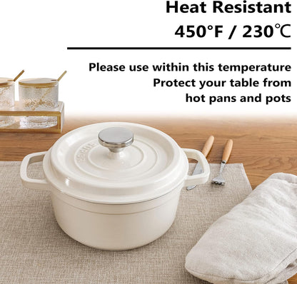 Home Brilliant Burlap Linen Placemats Set of 6 Plate Mats Heat Resistant Dining Table Cloth Placemats Washable Kitchen Table Mats for Holiday Dinner, 13x19 inch, Light Linen