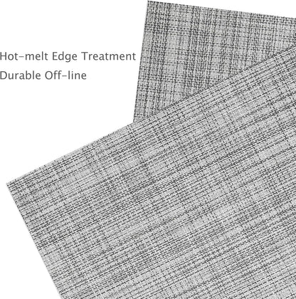 Myir JUN Placemats Set of 8, Vinyl Woven Placemats Place Mats Indoor Set of 8 Washable Table Mats Non-Slip Place mats for Dining Table (Light Gray, Set of 8)