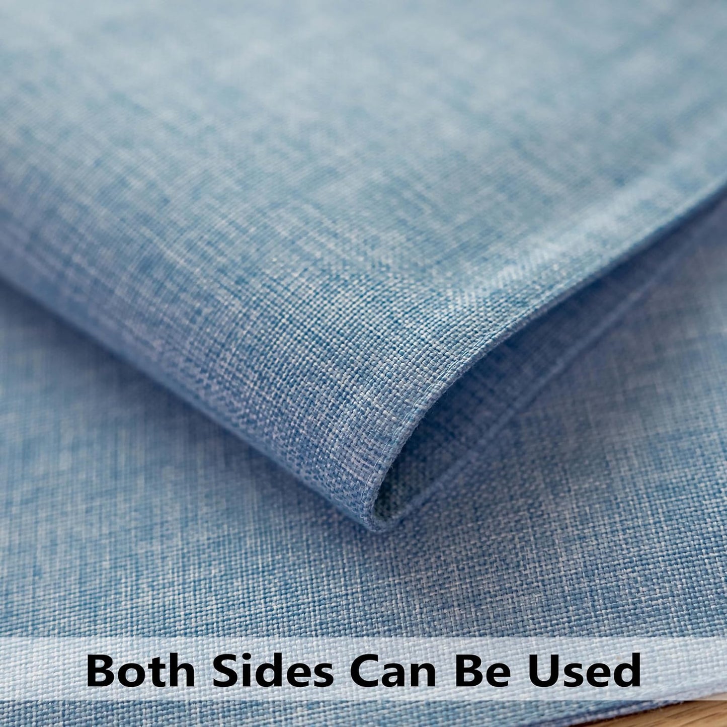 Demetex Blue Placemats Set of 6 Heat Resistant Farmhouse Burlap Placemats Washable Cloth Place Mat Dining Table Plate Mats for Kitchen Table Decor, Blue