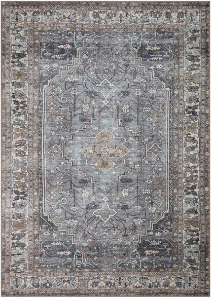 Keen Home Design 10x14 Rug - Machine Washable Area Rug with Non-Slip Backing, Ideal for Living Room, Dining Room, Bedroom - Vintage, Easy Clean, Durable, Low Pile Rug - (9'7" x 14')