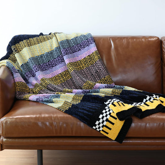 Soft Chenille Yarn Throw 36"x48", Handmade Knit Throw Blanket, for use in All Seasons, Soft Cozy Warm Knitted Blanket for Bed Sofa, Couch Chair, Living Room(1.76Ib)