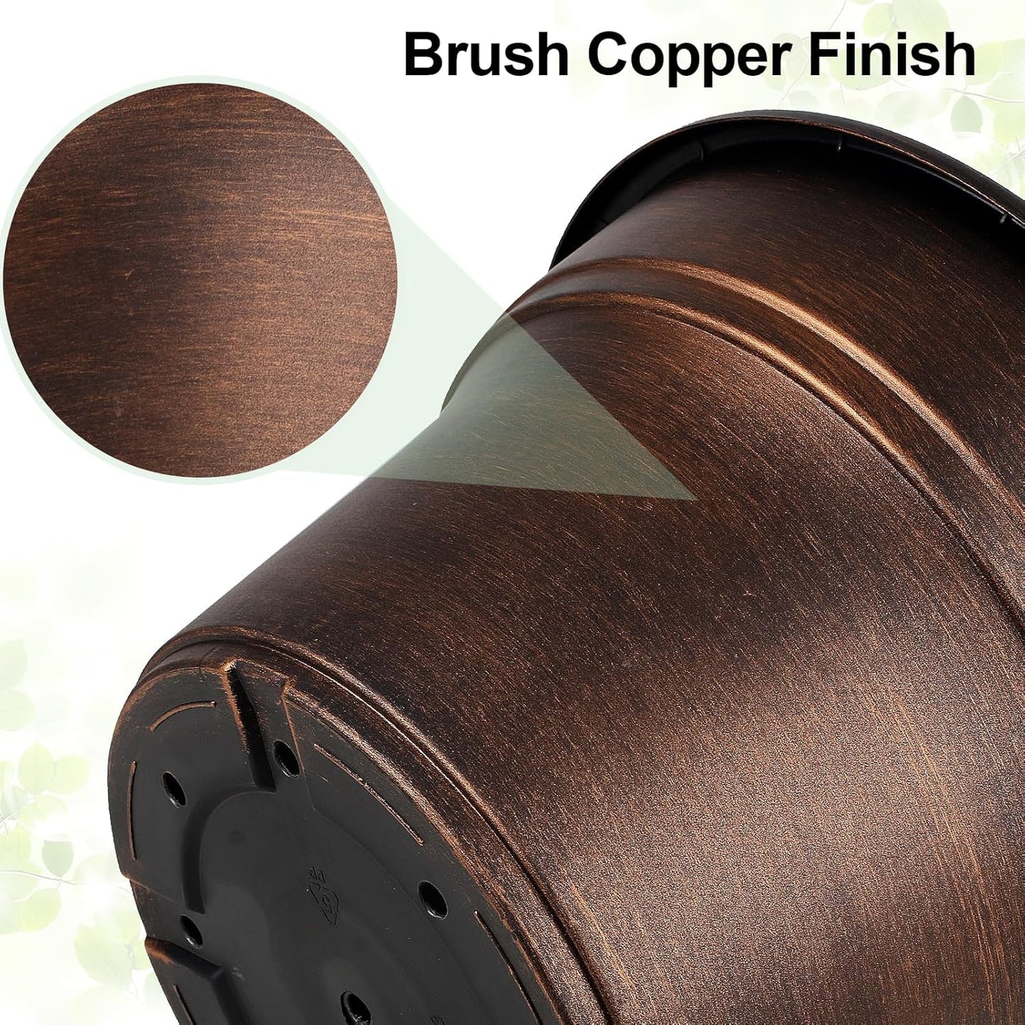 Plant Planters Pots Set of 4 Pack 16 Inch，Large Plastic Flower Pot for Indoor Plants with Drainage Holes & Trays, Resin Decorative Container Sets with Saucer for House Outdoor Garden Plant Copper