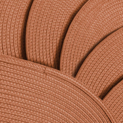 AHHFSMEI Placemats Set of 6 for Dining Table Washable Woven Vinyl Non-Slip 18x12 inches Placemat Heat-Resistant Durable Table Mats for Dining Table Easy to Clean (Burnt Orange 6)