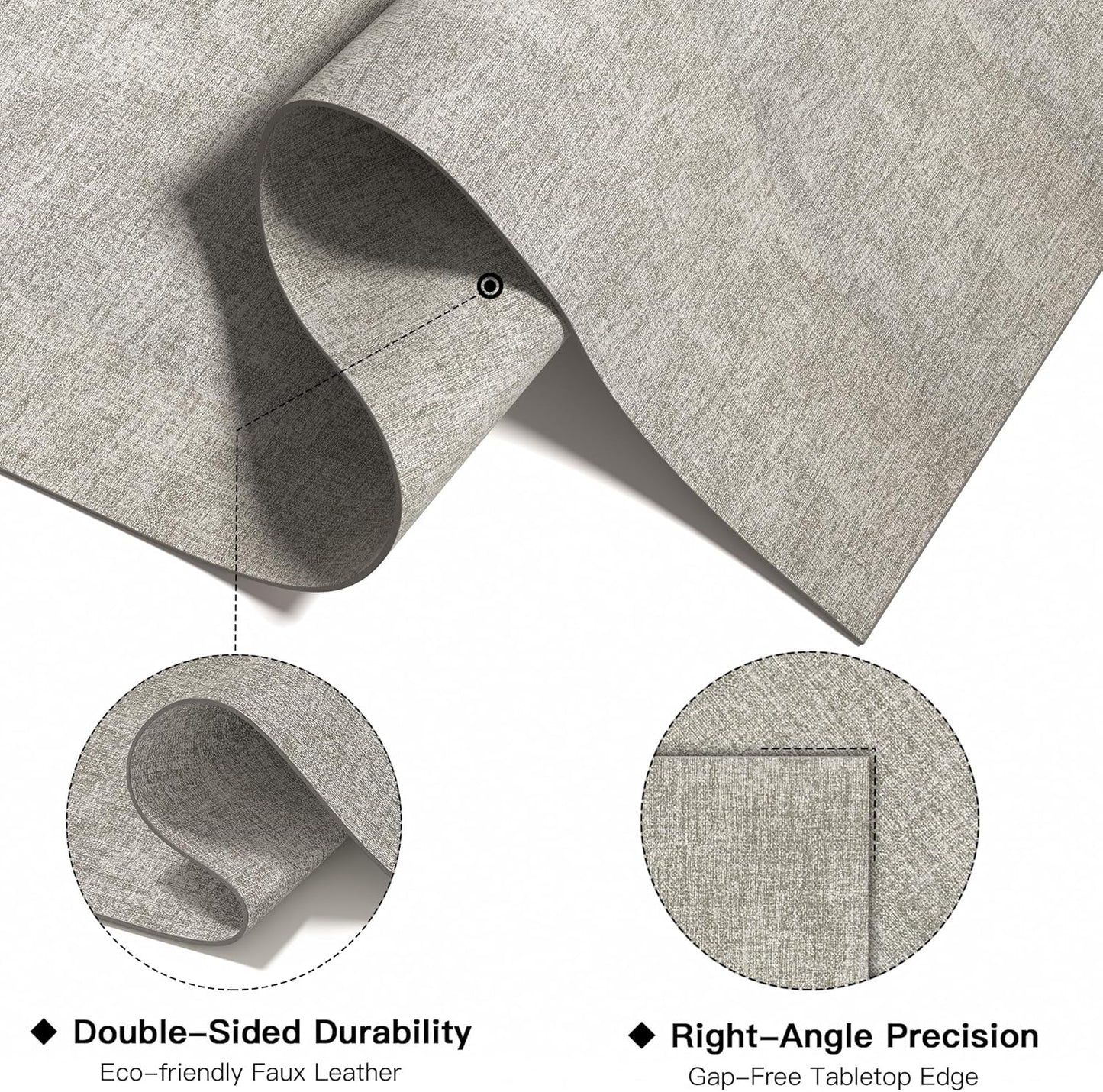 DOLOPL Placemats Set of 12, Reversible Wipeable & Heat Resistant Place Mats, Modern Faux Leather Table Mats for Kitchen, Neutral Waterproof Tablemats for Dining Table Decor, Wedding, Party(Grey)