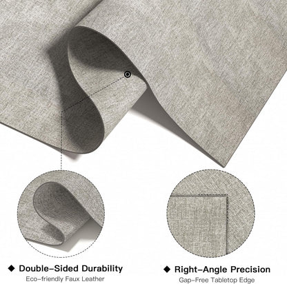 DOLOPL Placemats Set of 6, Reversible Wipeable & Heat Resistant Place Mats, Modern Faux Leather Table Mats for Kitchen, Neutral Waterproof Tablemats for Dining Table Decor, Wedding, Party(Grey)