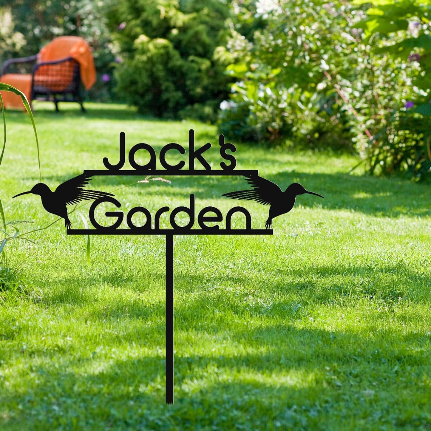 Personalized Metal Garden Sign with Stake, Custom Garden Decor for Outdoor, Custom Family Name Sign, Patio Decorations, Lawn Art, Farmhouse Decorative, Housewarming Gift (CstmDesign9)