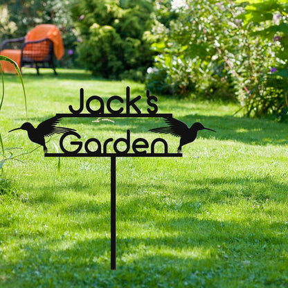 Personalized Metal Garden Sign with Stake, Custom Garden Decor for Outdoor, Custom Family Name Sign, Patio Decorations, Lawn Art, Farmhouse Decorative, Housewarming Gift (CstmDesign9)