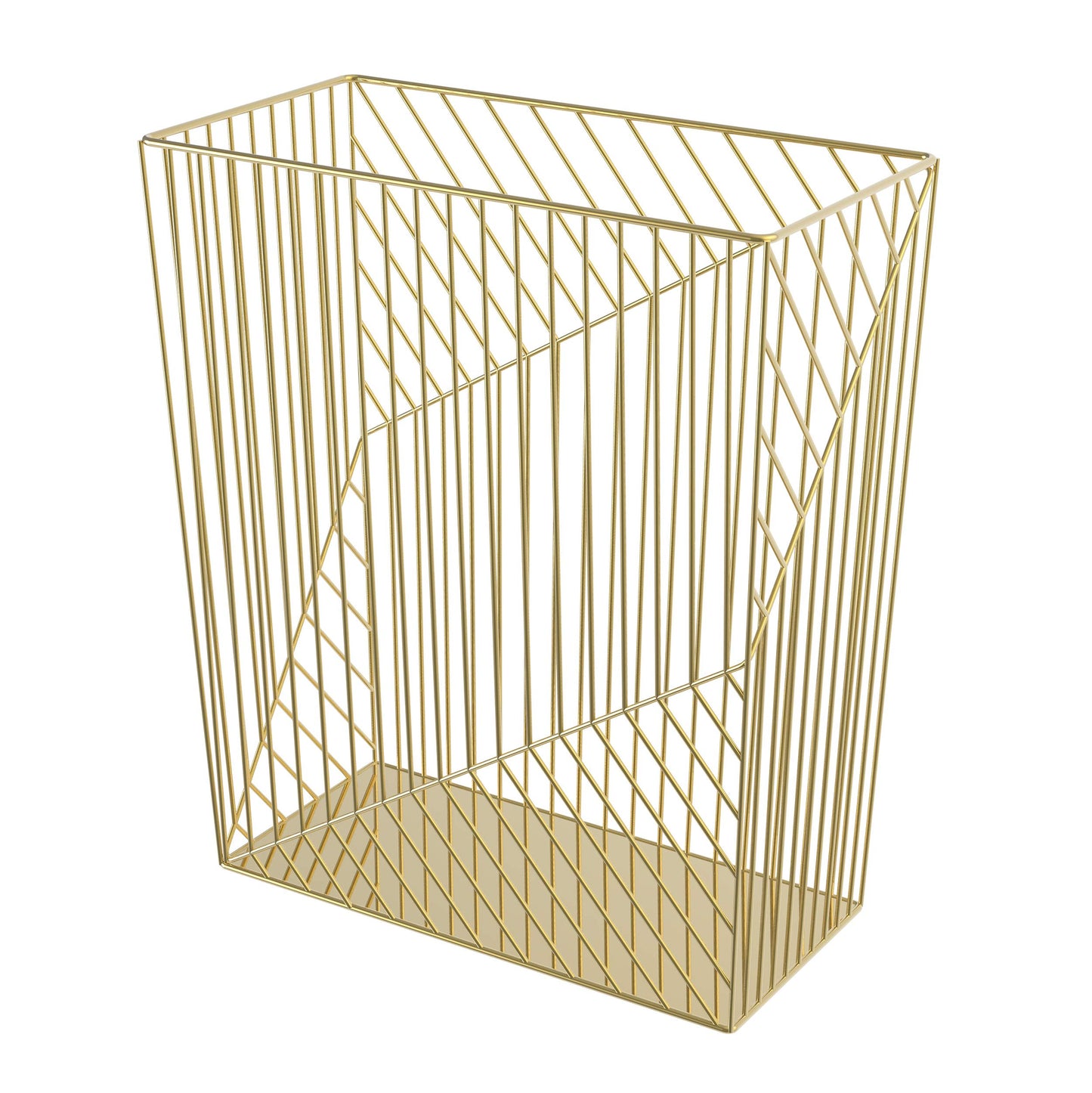 U Brands Metal Trash Can, 6 Gallon Capacity, Gold, Desk Organizer