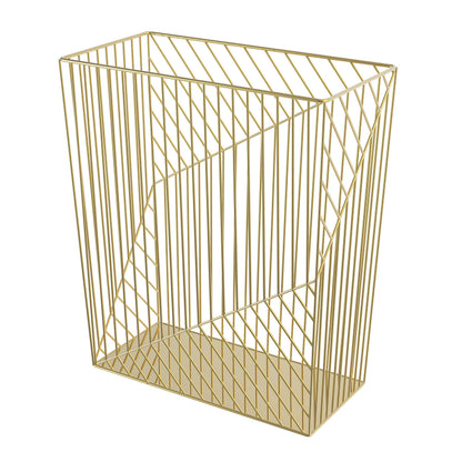U Brands Metal Trash Can, 6 Gallon Capacity, Gold, Desk Organizer