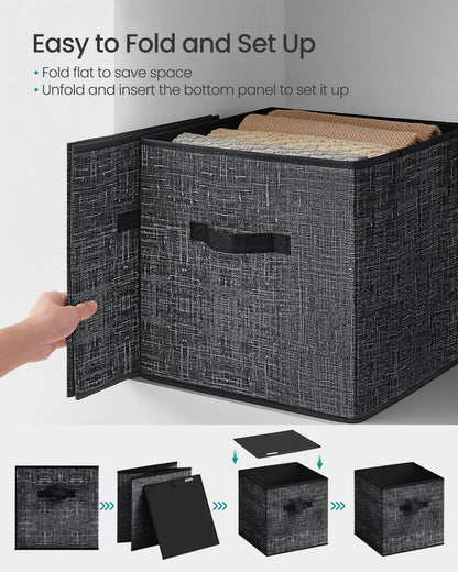 SONGMICS Storage Cubes, Set of 10, 13-Inch Foldable Closet Organizers