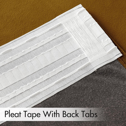 MIULEE Gold Velvet Curtains 84 inches 2 Panels - Luxury Room Darkening Window Drapes for Bedroom Living Room Thermal Insulated Super Soft Blackout, Back Tab Rod Pocket Pinch Pleated, W52 x L84